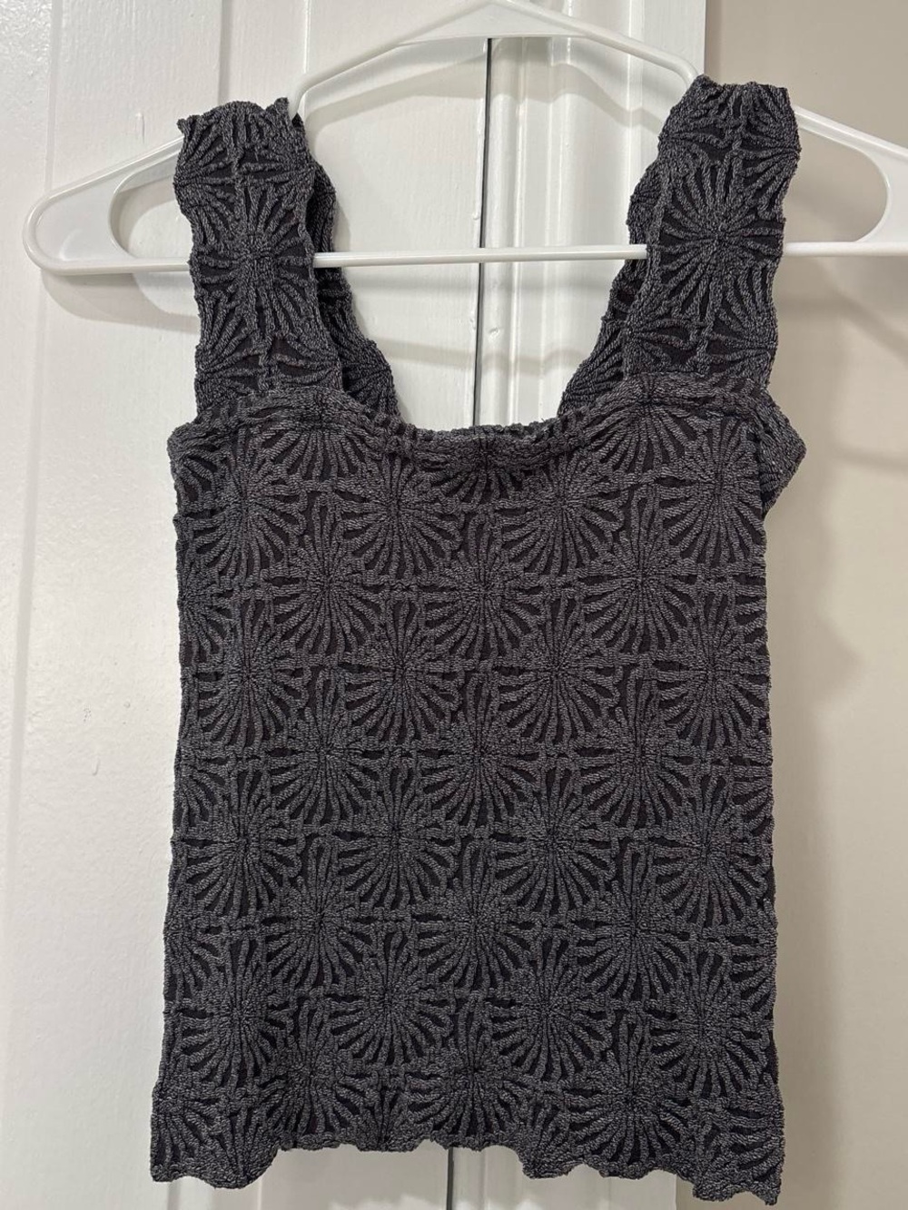 Anthropologie Charcoal Textured Tank Top